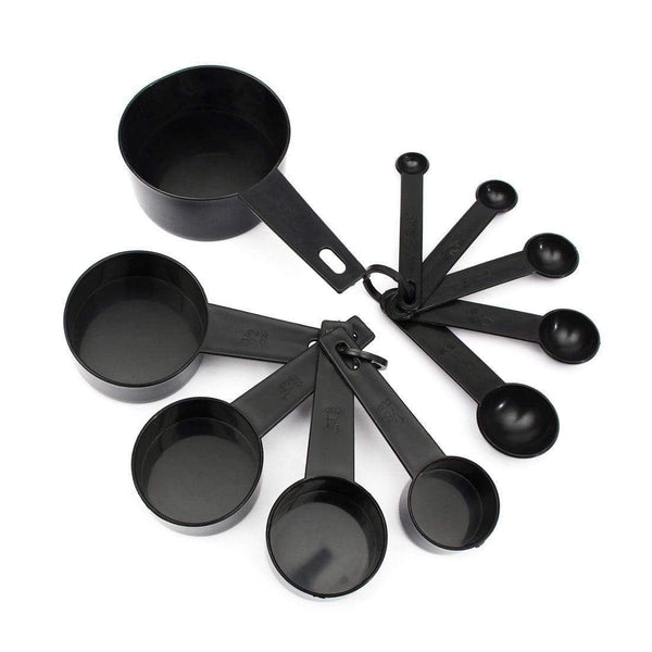 AussieSuperStore Homeware Supplies Plastic Measuring Spoons Cups Baking Tools 10pcs Set Plastic Measuring Spoons Cups Baking Tool | Baking Tools & Accessories CB10PCMEASURSETBLK